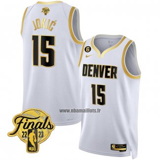 Maillot Denver Nuggets Nikola Jokic NO 15 Ville 2023 nba finals Blanc